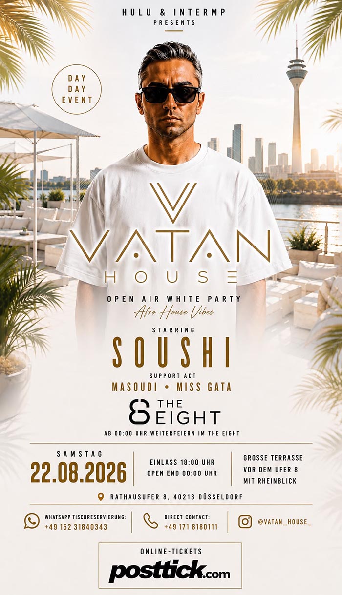 Vatan House Open-Air-White-Party - 22.08.2026 - The Eight - Düsseldorf