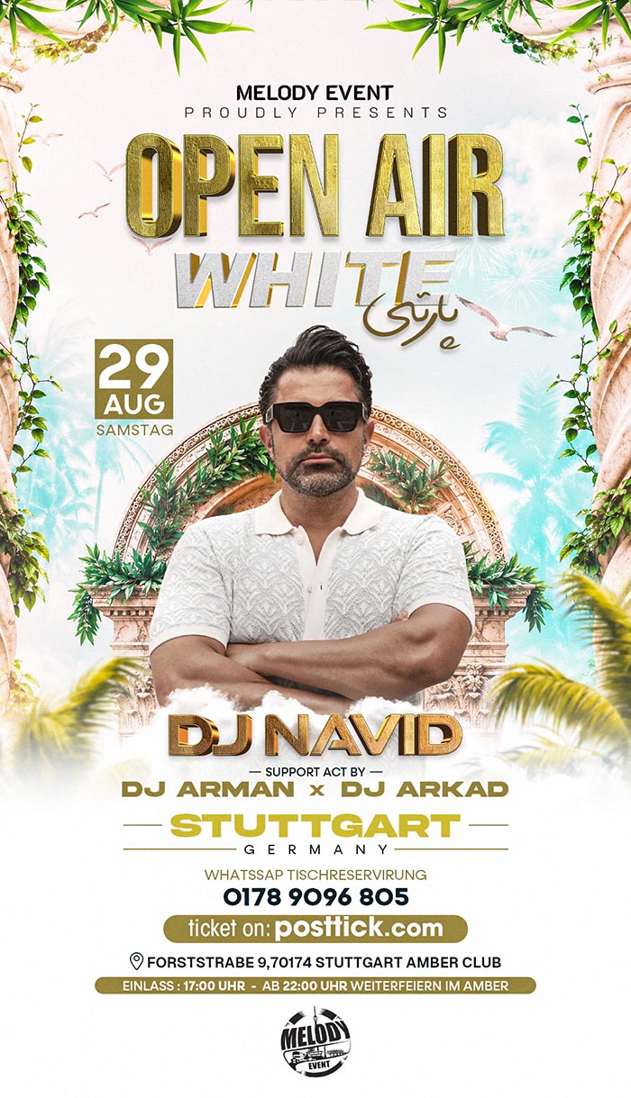 Persian Open-Air White Party - 29.08.2026 - Amber Club - Stuttgart