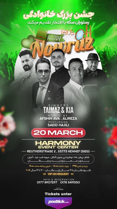 Persian Nowruz Family Celebration - 20.03.2024 - Harmony Event Center - Hennef