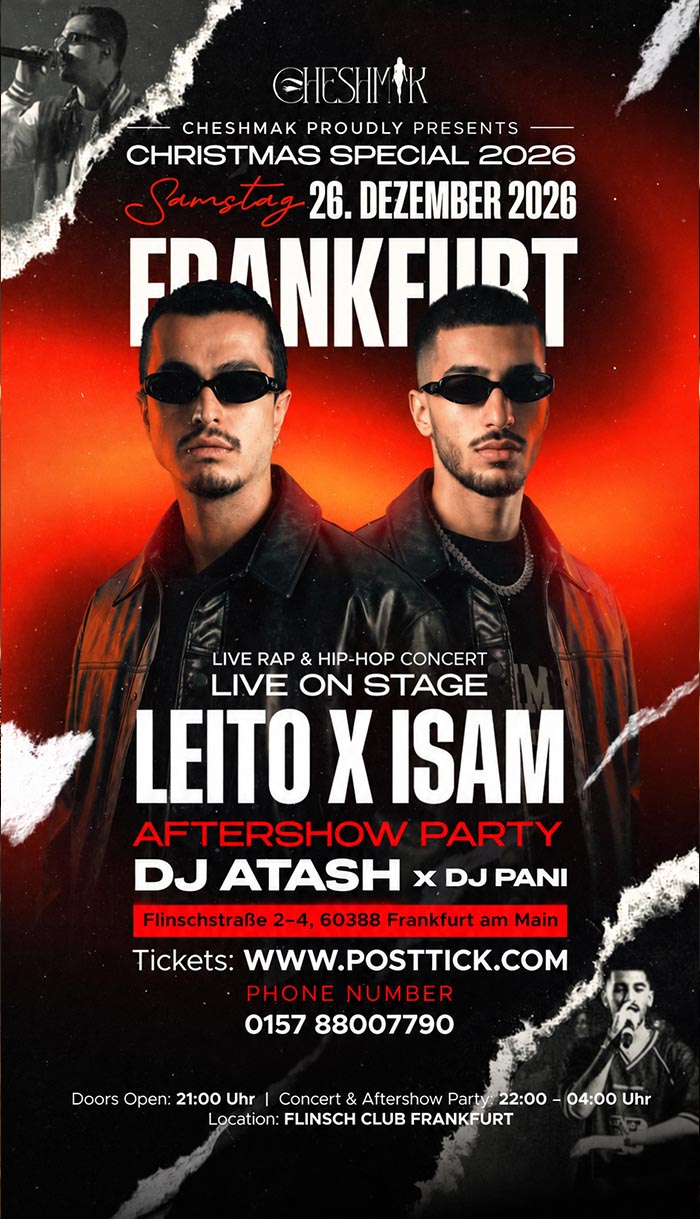 Leito & Isam Konzert + Aftershow-Party - 26.12.2026 - Frankfurt am Main - Germany